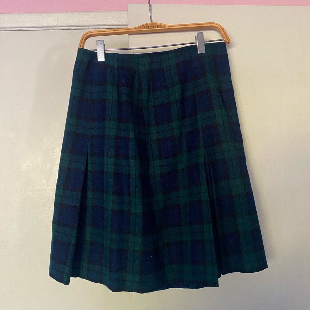 ❌SOLD❌ Vintage Pendleton A-Line Blue & Green Plaid Skirt
